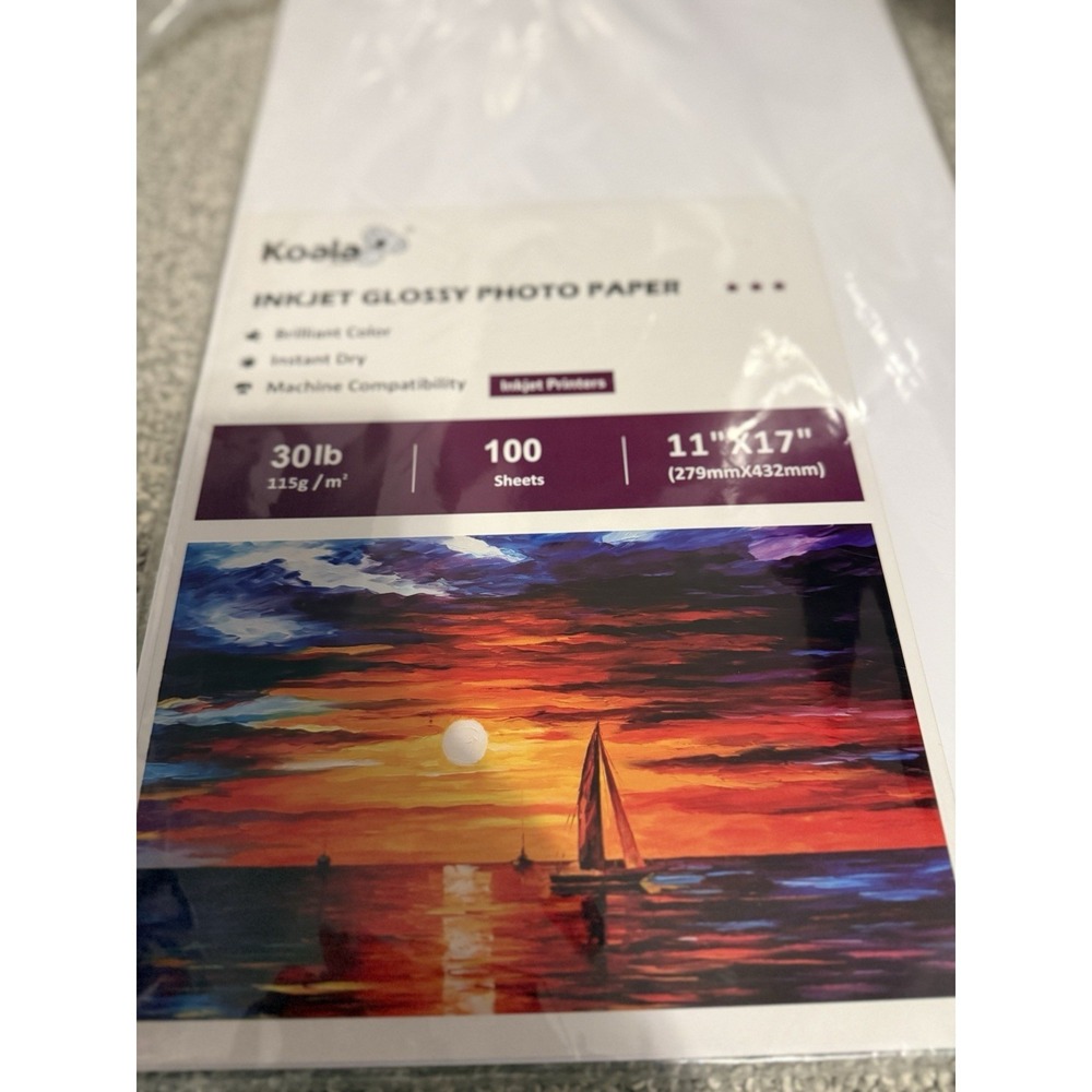 Koala Glossy Photo Paper 11X17  100 Sheets 30lb for Inkjet Epson Canon HP